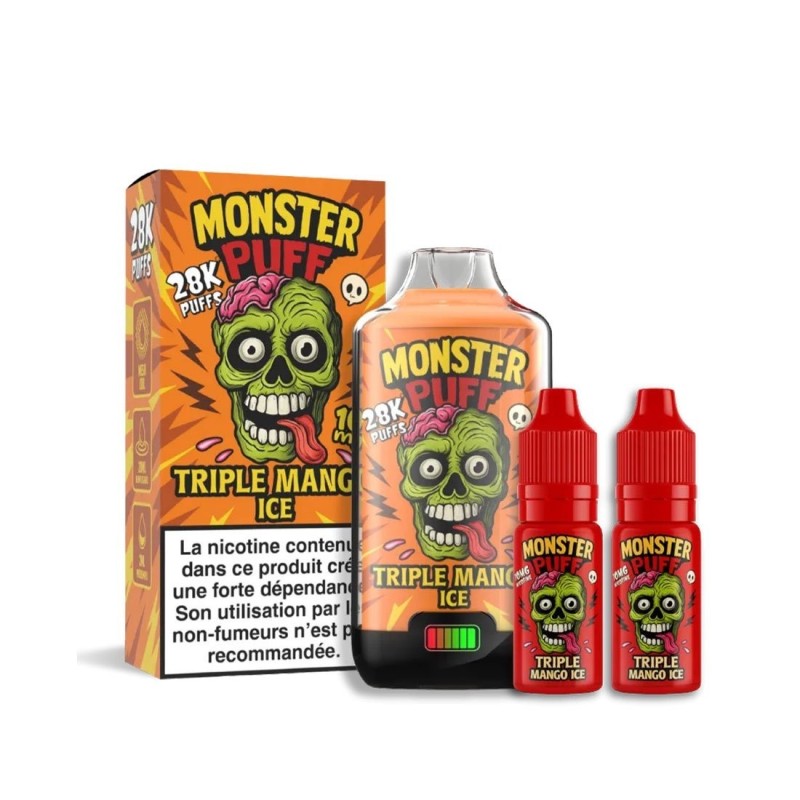 🥭🥭🥭 KIT MONSTER PUFF TRIPLE MANGO – 28 000 PUFFS (20 MG)