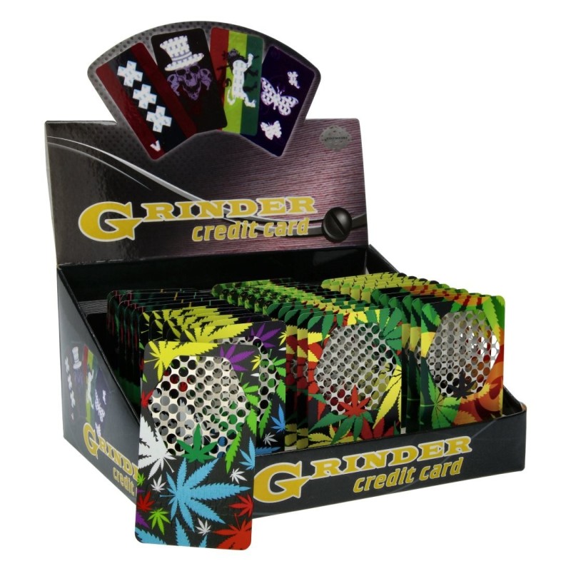 Grinder Carte Super Heroes Leaf Display de 36 | Présentoir de Grinders Format Carte | Shop Smoking
