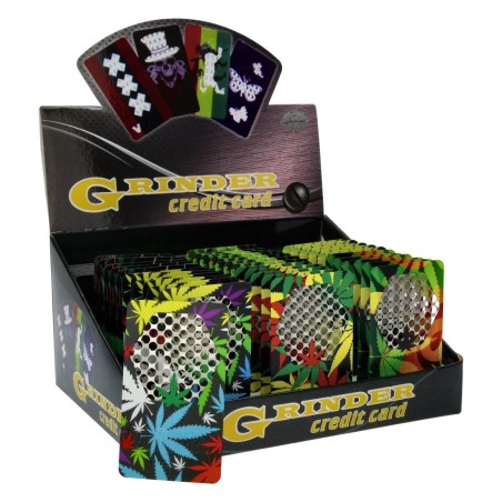 Grinder Carte Super Heroes Leaf Display de 36 | Présentoir de Grinders Format Carte | Shop Smoking