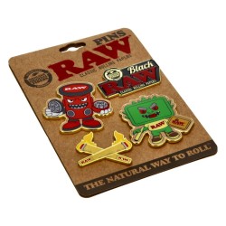Set de 4 Pins RAW | Badges Métalliques Officiels RAW | Shop Smoking