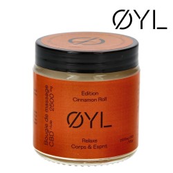 Bougie de Massage au CBD OYL Relaxe Cinnamon Roll 2500mg | Bougie Massage Parfum Cannelle | Shop Smoking