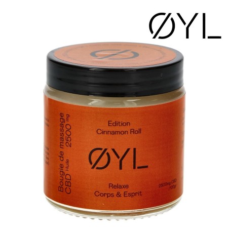 Bougie de Massage au CBD OYL Relaxe Cinnamon Roll 2500mg | Bougie Massage Parfum Cannelle | Shop Smoking