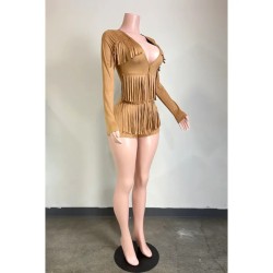 Combinaison Femme en Daim à Franges | Style Western
