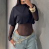Combinaison Sexy Femme en Dentelle à Empiècements