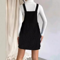 Robe Salopette Femme en Velours Côtelé Mini | Shop Smoking