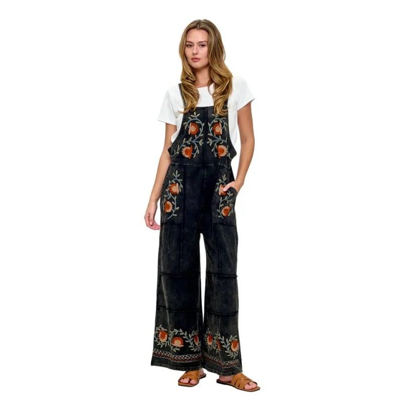 Salopette Hippie Brodée au Point de Chaînette | Shop Smoking