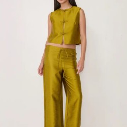 Pantalon Azura en Taffetas à Nouer – Style Chic | Shop Smoking