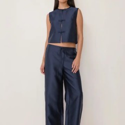 Pantalon Azura en Taffetas à Nouer – Style Chic | Shop Smoking