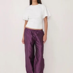 Pantalon Kylie en Taffetas à Cordon | Shop Smoking