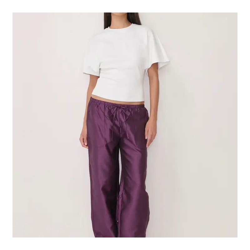 Pantalon Kylie en Taffetas à Cordon | Shop Smoking