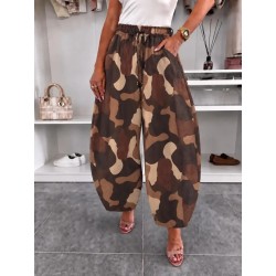 Pantalon Ballon Suédine Camouflage Femme | Shop Smoking