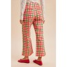 Pantalon Évasé Vichy de Noël en Coton Stretch | Shop Smoking