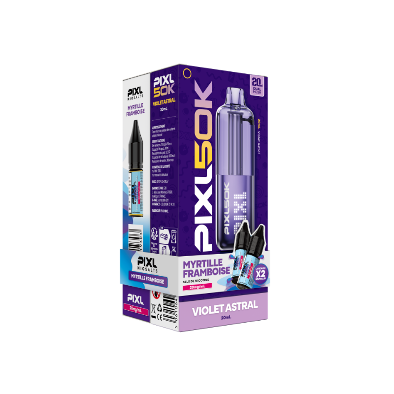 PIXL 50K Violet Astral Myrtille Framboise 20mg 2x10ml – Nic Salt