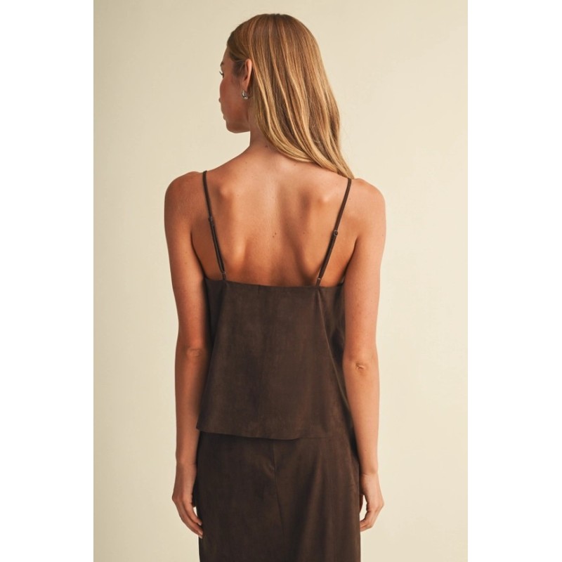 Caraco en Daim Col V avec Dentelle | Shop Smoking