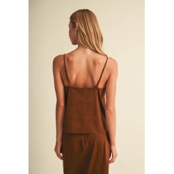 Caraco en Daim Col V avec Dentelle | Shop Smoking