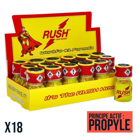 Poppers Rush 10 ml X18 – Pack de 18 Flacons avec Présentoir