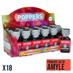 Poppers Amsterdam 25 ml X18 – Pack de 18 Flacons Grand Format
