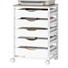 Caisson de bureau blanc 5 tiroirs mobile 50 × 40 cm
