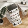 Caisson de bureau blanc 5 tiroirs mobile 50 × 40 cm