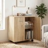 Buffet bas sur roulettes 60 × 35 × 65 cm avec 2 portes