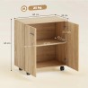 Buffet bas sur roulettes 60 × 35 × 65 cm avec 2 portes