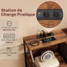 Commode 8 tiroirs en tissu avec station de recharge USB