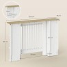 Cache-Radiateur à Lattes avec Étagères Ouvertes