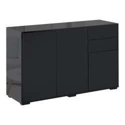 Buffet de Rangement Noir 2 Tiroirs et 3 Portes