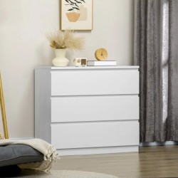 Commode 3 Tiroirs 80 × 39 × 73 cm – Meuble Épuré