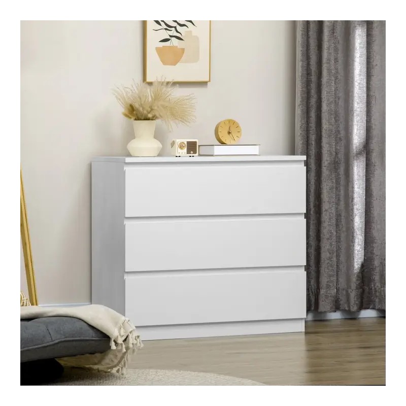 Commode 3 Tiroirs 80 × 39 × 73 cm – Meuble Épuré