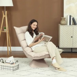 Fauteuil Relax Beige Capitonné – Design Élégant et Confortable