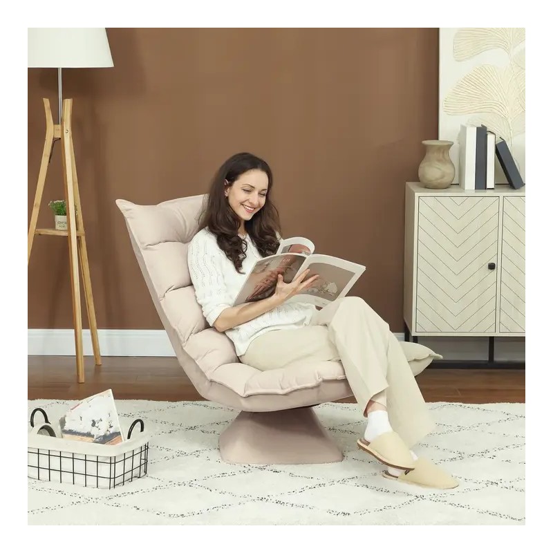 Fauteuil Relax Beige Capitonné – Design Élégant et Confortable