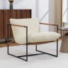 Fauteuil Salon Bouclette Crème – Design Moderne et Confortable