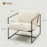 Fauteuil Salon Bouclette Crème – Design Moderne et Confortable