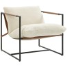 Fauteuil Salon Bouclette Crème – Design Moderne et Confortable