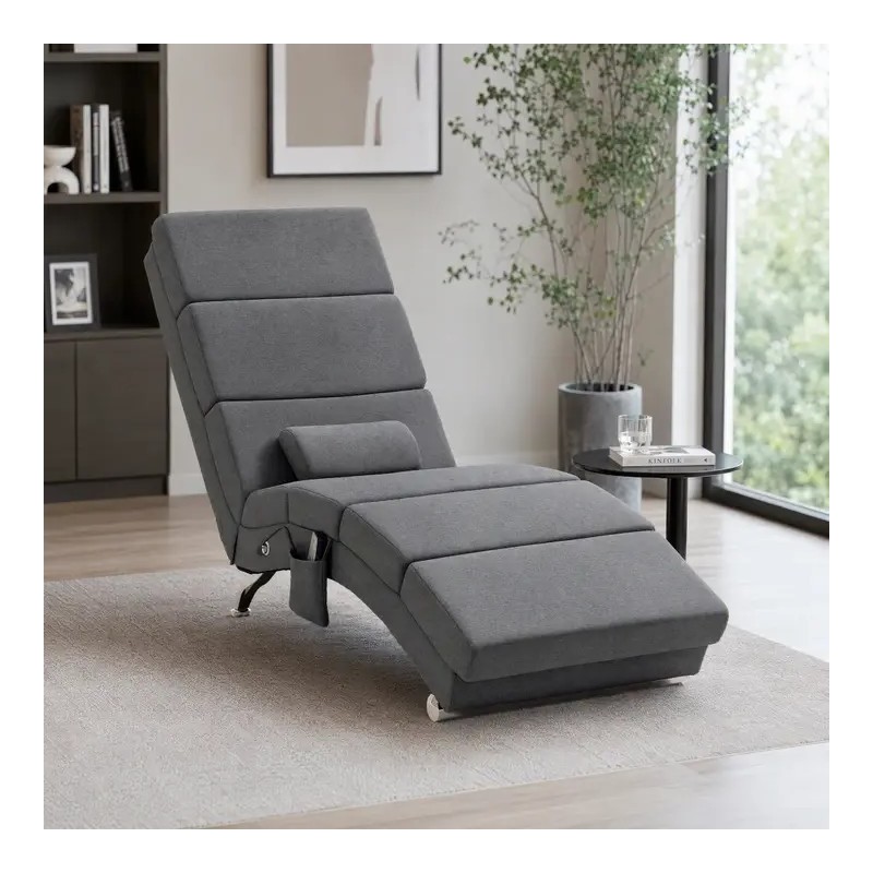 Fauteuil Relax Massant et Chauffant Gris – Confort Salon