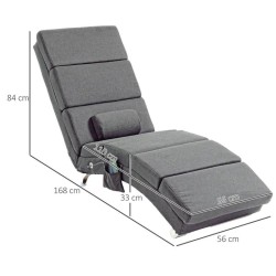 Fauteuil Relax Massant et Chauffant Gris – Confort Salon