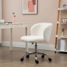 Chaise de Bureau Blanche en Toison – Réglable et Pivotante