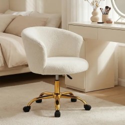 Chaise de Bureau Ergonomique Réglable Blanche en Acier