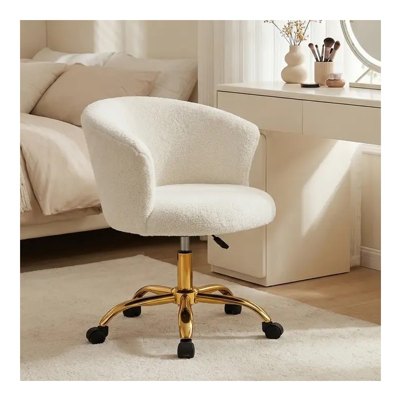 Chaise de Bureau Ergonomique Réglable Blanche en Acier