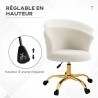 Chaise de Bureau Ergonomique Réglable Blanche en Acier