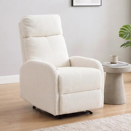 Fauteuil Relax Inclinable Teddy Crème – Confort & Douceur