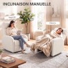 Fauteuil Relax Inclinable Teddy Crème – Confort & Douceur