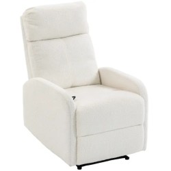 Fauteuil Relax Inclinable Teddy Crème – Confort & Douceur