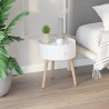 Table Basse Ronde Scandinave avec Tiroir – Design Élégant