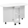 Table à Manger Pliante sur Roulettes Blanche 120 × 60 cm
