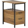 Table de Chevet en Bois avec 2 Ports USB et Tiroirs