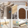 Bureau Pliant sur Roulettes 80 × 40 cm – Effet Chêne