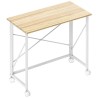Bureau Pliant sur Roulettes 80 × 40 cm – Effet Chêne