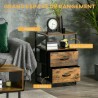 Table de Chevet 2 Tiroirs en Tissu – Style Industriel